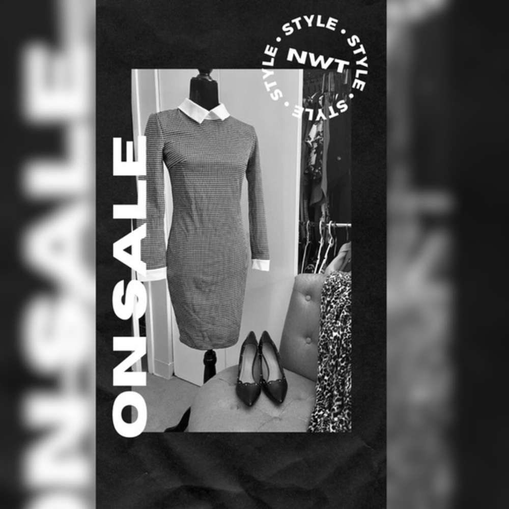 O’nommo Black and White Checkered Dress